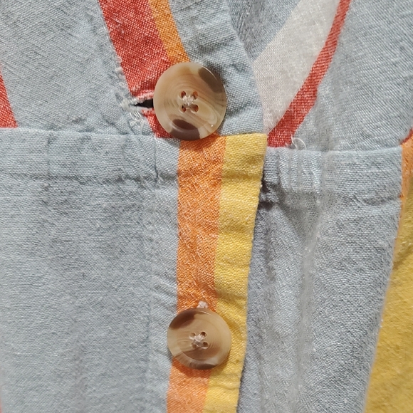 Striped Yellow and Blue Midi Dress - Picture 5 of 16